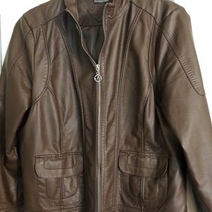Jou Jou Brown Pleather Jacket